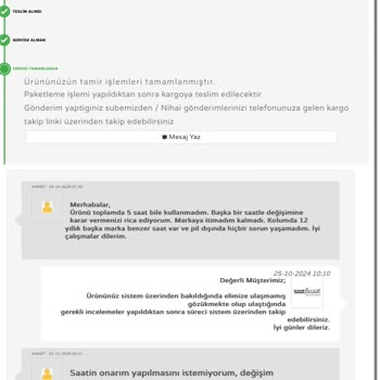 45 Gün İçinde Arızalanan Guess Saat İçin Değişim Talebi