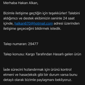 Hasarlı Ürün Ve Geciken İade Süreci