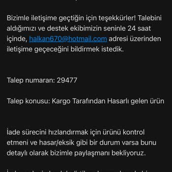 Hasarlı Ürün Ve Geciken İade Süreci
