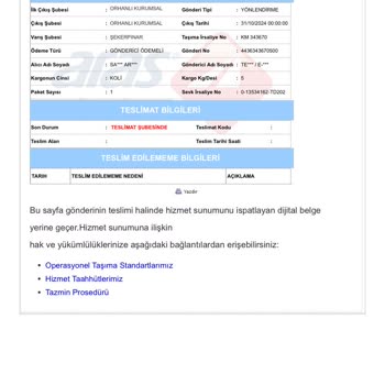 Aras Kargo Ürünümü Teslim Etmiyor, İade İçin Bekletiyor