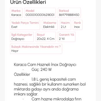 Karaca Doğrayıcıda Yedek Parça Krizi