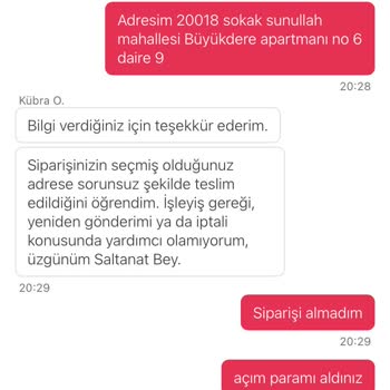 Teslim Edilmeyen Sipariş Ve İade Sorunu
