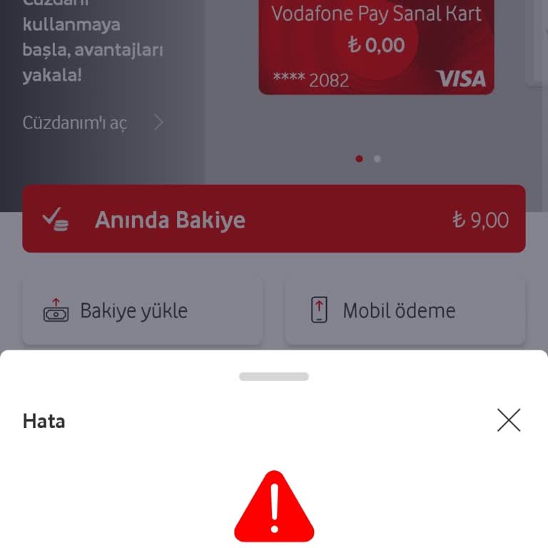 Vodafone Pay Cüzdan Açma Sorunu