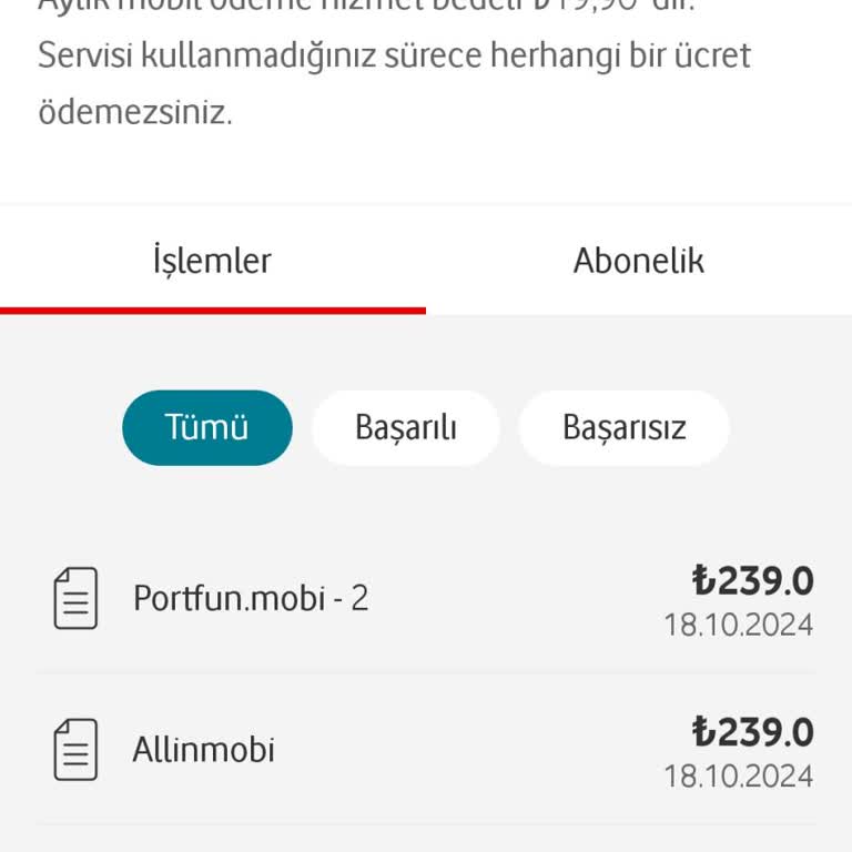 Vodafone Pay İzinsiz Yapılan Üyelik Ve Fatura Yansıması