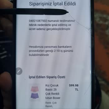 Sipariş İptali Ve Para İadesi Sorunu