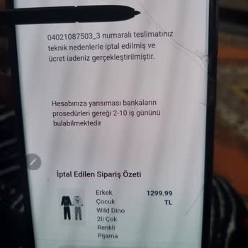 Sipariş İptali Ve Para İadesi Sorunu