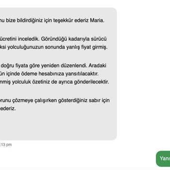 Uber Yolculuğunda Yanlış Ücretlendirme Ve İade Sorunu