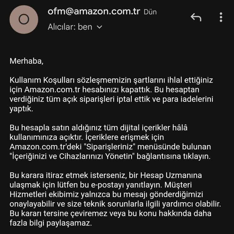 Amazon Hesabım Haksız Yere Kapatıldı!