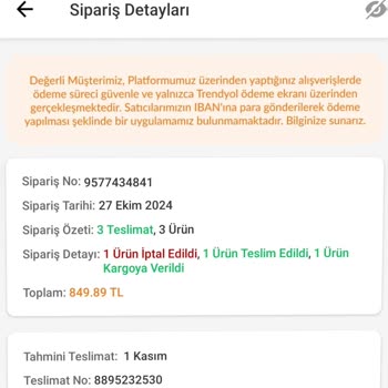 Trendyol'da Siparişimin Teslim Edilmemesi Ve İletişim Sorunu