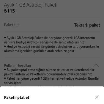 Vodafone Ek Paket İptali Sorunu Çözülmüyor