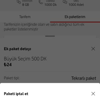 Vodafone Ek Paket İptali Sorunu Çözülmüyor