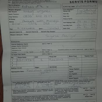 LG Çamaşır Makinesi Garanti Kapsamındaki Arıza İçin Ücret Talebi