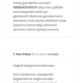 Yanlış Gönderilen Ürün İçin İade Sorunu