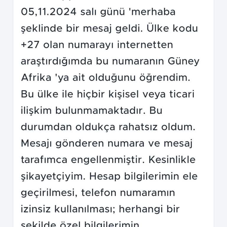 Güney Afrika'dan Gelen Şüpheli Mesaj Ve WhatsApp Güvenlik Endişesi