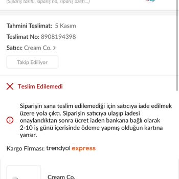 Trendyol Kargo İletişim Sorunu Ve İade Süreci