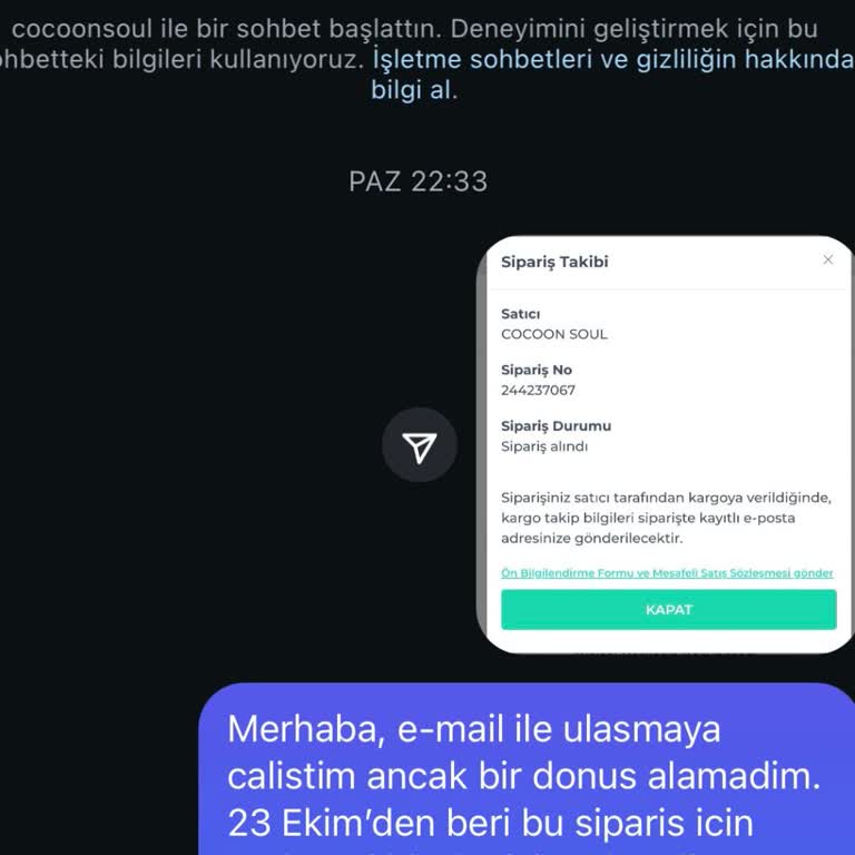 Sipariş Gecikmesi Ve İletişimsizlik Sorunu