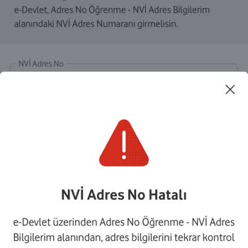Vodafone Pay Uygulaması Adres Hatası