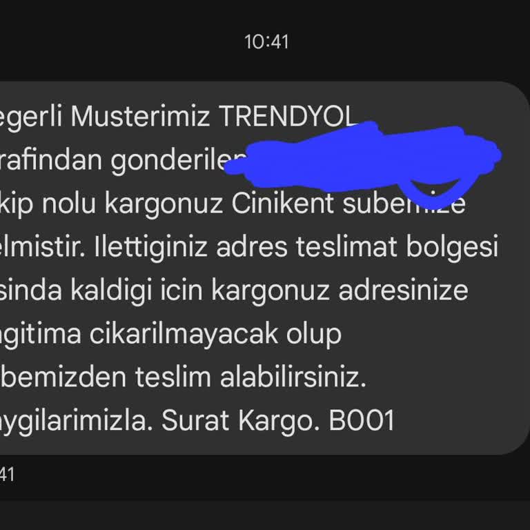 Sürat Kargo'nun Teslimat Sorunu