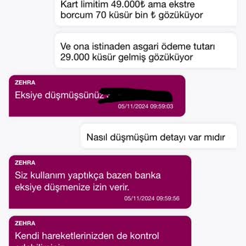 Kredi Kartı Limiti Ve Ekstre Sorunu