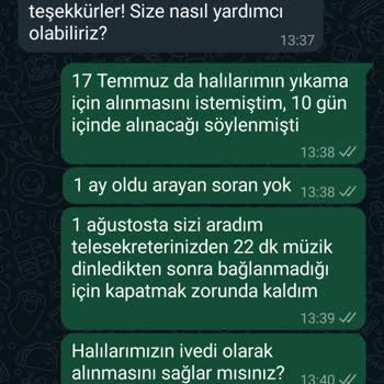 Ücretsiz Halı Yıkama Hizmeti Verilmiyor