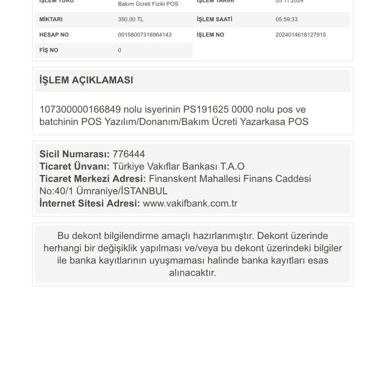 Pos Cihazı Ücreti Sorunu