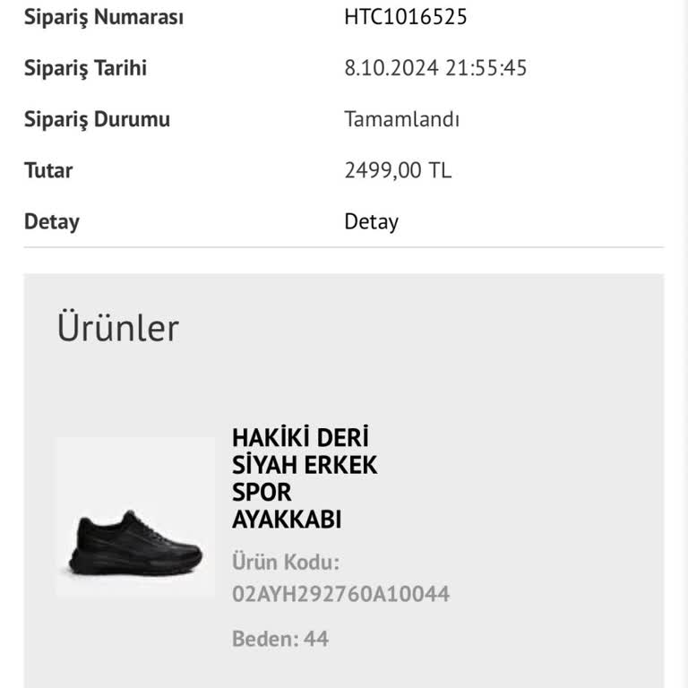 Hotiç Ayakkabı Ücret İadesi Yapılmayan Sipariş Mağduriyeti