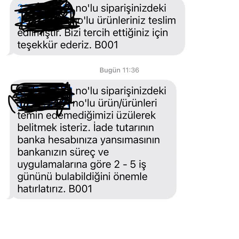 Kampanya Ürünü Teslim Edilmedi