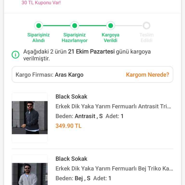 Trendyol Siparişlerim Aras Kargo'da Mahsur Kaldı