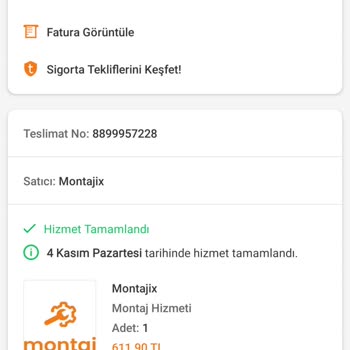Montaj Hizmeti Sorunu Ve İade Edilmeyen Para