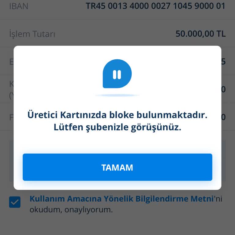 Bloke Edilen Kart Nedeniyle Tarımsal Faaliyetlerde Mağduriyet