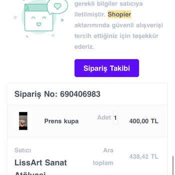 Lissart Sanat Atölyesi Siparişlerim Nerede?