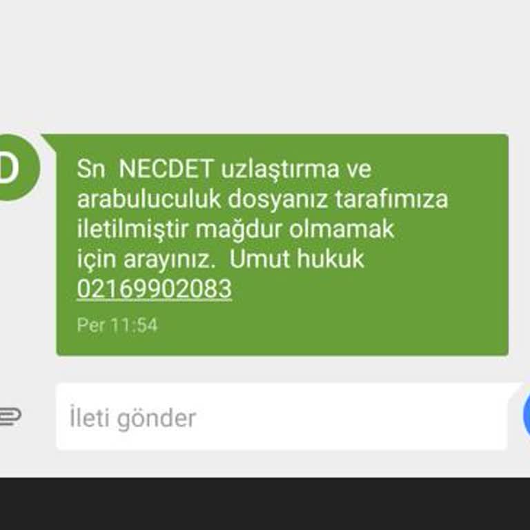 Tarafıma Gelen Yanıltıcı Uzlaştırma Mesajı!