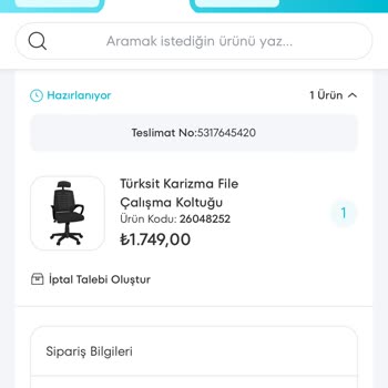 Teslim Edilmeyen Çalışma Koltuğu Ve Müşteri Hizmetleri Sorunu