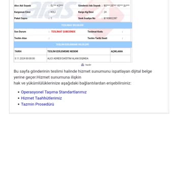 Adres Teslimatı Yapmayan Kargo Hizmeti Sorunu