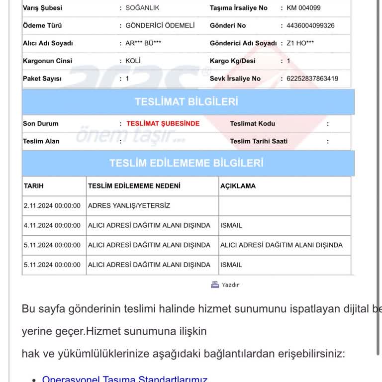 Aras Kargo'nun Yanıltıcı Teslimat Bildirimi Ve Müşteri Hizmetleri Sorunu