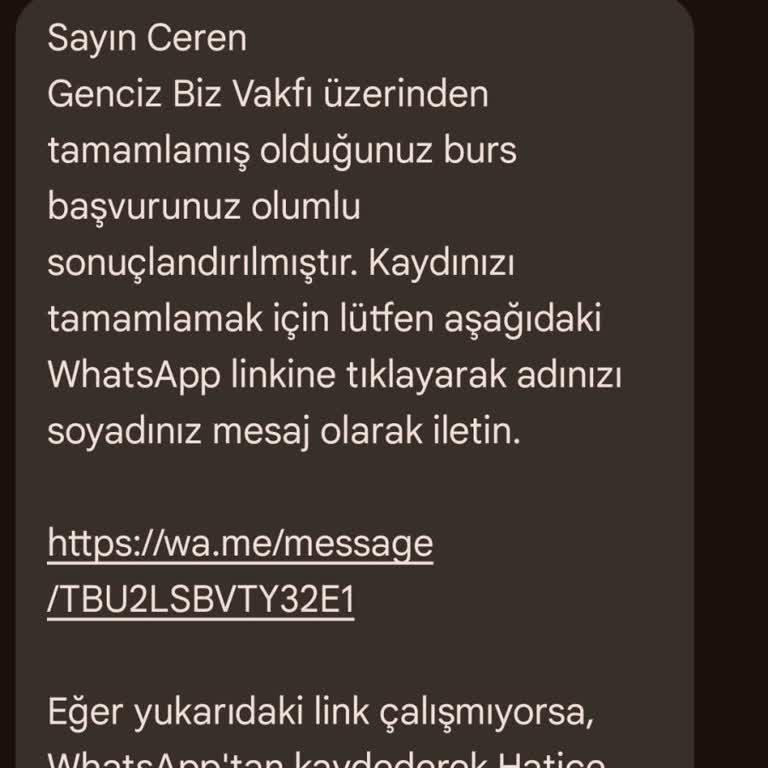 Burs Mesajı Ve Kişisel Bilgilerin Güvenliği