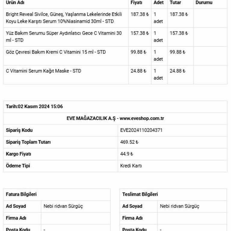 Sipariş Bilgilendirmesi Ve Müşteri Hizmetleri Sorunu