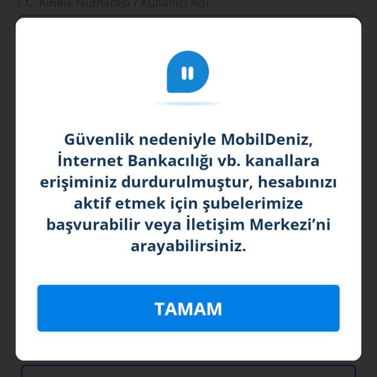 Denizbank Mobil Bankacılık Blokesi Sorunu