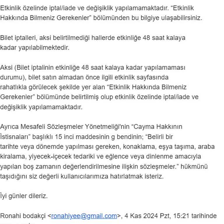 Bilet İptali Konusunda Yaşanan Zorluklar