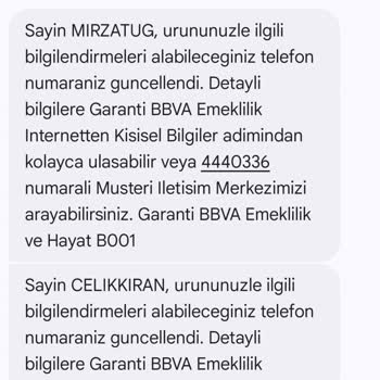 Garanti BBVA'dan İzinsiz Mesaj Sorunu