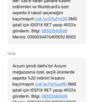 İdefix'ten Gelen Israrcı Mesajlar
