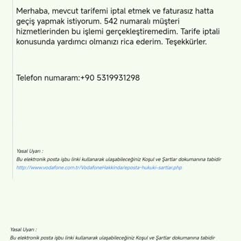 Vodafone'da Faturalandırma Ve Müşteri Hizmetleri Sorunu