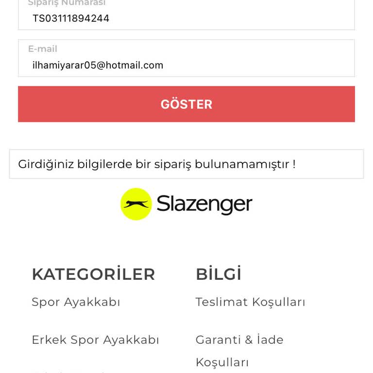 Yanıltıcı Sipariş Durumu Ve Kayıp Ürünler