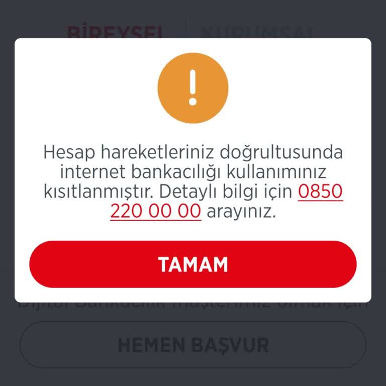İnternet Bankacılığı Kısıtlaması Ve Geri Dönüş Sorunu
