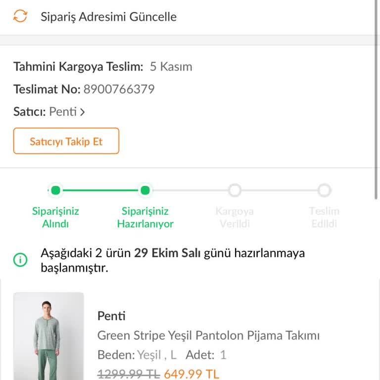 Pijama Takımı Siparişimde Kargo Gecikmesi