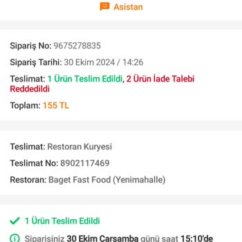Trendyol Yemek Siparişimde Büyük Hayal Kırıklığı