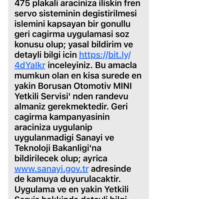 Fren Sistemi Geri Çağırma Sürecinde İletişim Sorunu
