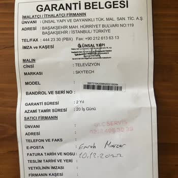 Skytec TV'nin Sürekli Ekran Arızası Ve Geciken Servis