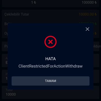 Kazancım Bahane Edilerek Hesabım Engellendi