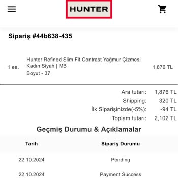 Hunter Bot Türkiye Ödeme Yapıldı Sipariş Ortada Yok